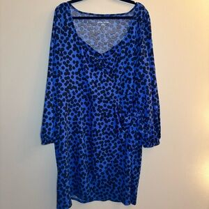 NWOT Ava & Viv Women’s Blue Ballon Long-Sleeve Wrap Dress Size 3X